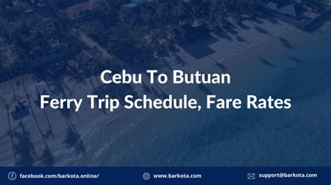 Cebu to Butuan Ferry Schedule, Rates 2021 .